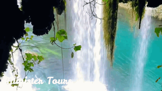 Lara beach waterfall tour gif